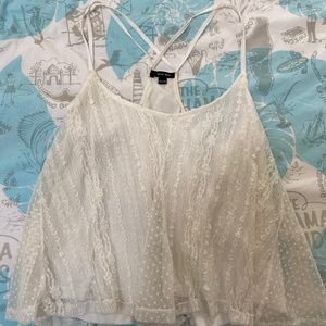 White Floral Lace Tank